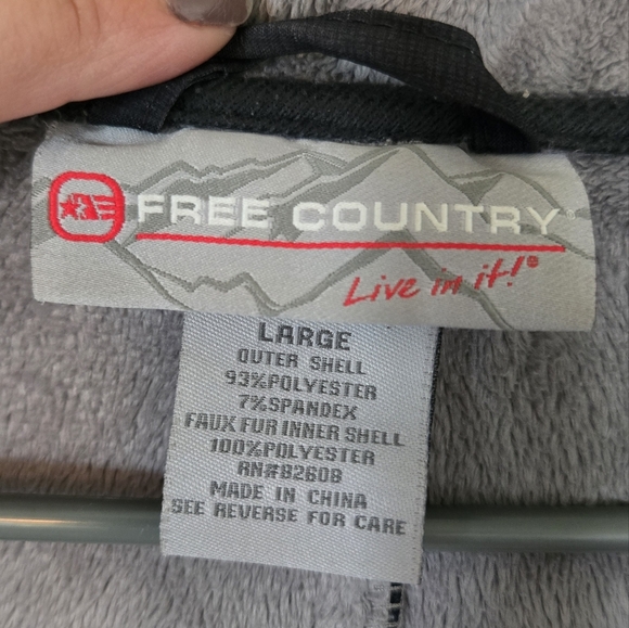 Free Country Black Hooded Coat Size Large - Picture 5 of 6